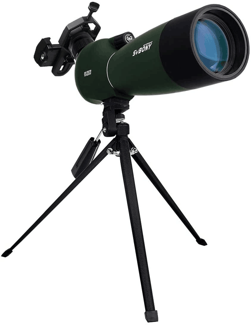 SV28 25-75x70mm Telescopio Terrestre con Trípode y Adaptador Universal para Celular