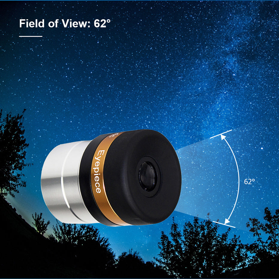 Ocular SVBONY 4mm/10mm/23mm Ángulo Amplio 62° Asférico HD Totalmente Recubierto para Telescopios Astronómicos de 1.25" (31.7mm)